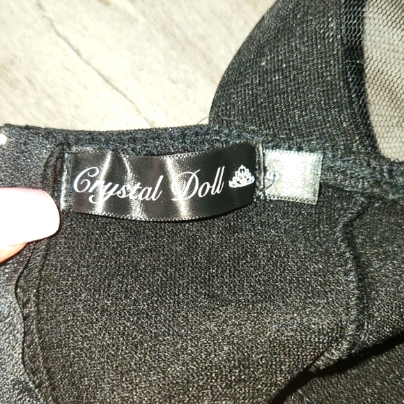 CRYSTAL DOLL BLACK STRAPPY DRESS SIZE 5 NEW WITH TAGS - Picture 9 of 16